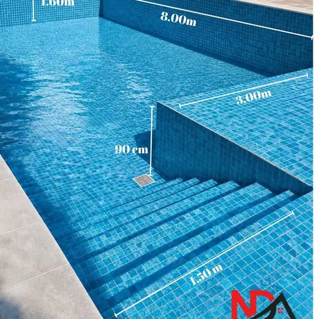 Dimensiuni pentru o piscină de 8,00 x 3,00 m
