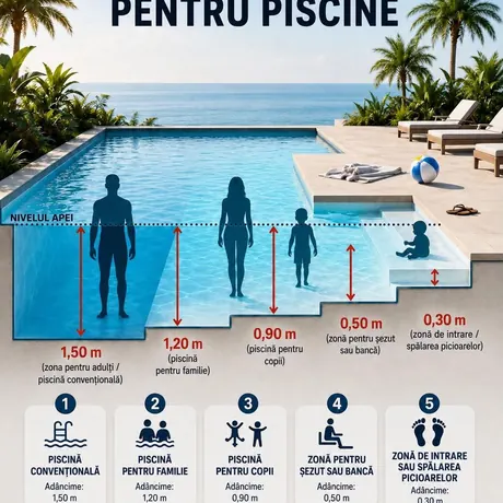 Adâncimi recomandate, în funcție de cine folosește piscina
